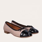 Billi Bi A6021 Ballerina Beige Nappa Leather With Black Patent Toe thumbnail