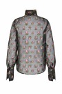 Cras Josettecras Embroidered Flower Sheer Organza Shirt Black thumbnail