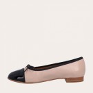 Billi Bi A6021 Ballerina Beige Nappa Leather With Black Patent Toe thumbnail