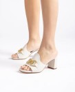 Unisa Milbur Slip In Mule Heel Sandal Ivory thumbnail