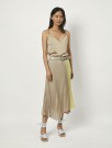 Dante Faraway Asymmetrical Pleated Midi Skirt Colour Block Beige And Yellow thumbnail