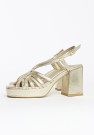 Bukela Medina Platform Heel Sandal Gold Leather thumbnail