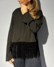 Modström KylerMD Long Sleeve Fringe Top Black thumbnail