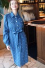 Crãs Selenacras Dress Light Blue Denim With Pearls thumbnail