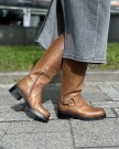 Pavement Tamera Long Biker Boots Brown Tan Vintage Leather  thumbnail