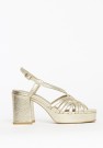 Bukela Medina Platform Heel Sandal Gold Leather thumbnail