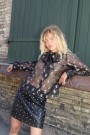 Cras Josettecras Embroidered Flower Sheer Organza Shirt Black thumbnail