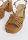 Bukela Medina Platform Heel Sandal Cognac Leather thumbnail