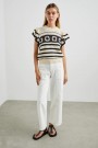 Rails Penelope Topp Oat Navy Chrochet Stripe thumbnail