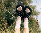 Yodi Stitched Sandal Black Leather thumbnail