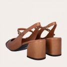 Billi Bi A6067 Slingback Heel Pump Light Brown Patent Leather With Black Patent Toe thumbnail