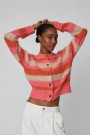 Stella Nova WM51-3038 Striped Mohair Cardigan Sunshine Orange thumbnail
