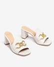 Unisa Milbur Slip In Mule Heel Sandal Ivory thumbnail
