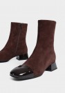 BUKELA Asti Brown Suede And Patent Leather Boots thumbnail