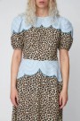 Stella Nova SE51-4095 Leopard Midi Dress With Embroidery - Leopard/Lys Blå thumbnail