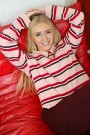 Crãs Allycras Blouse Pink Bordeaux Stripe  thumbnail