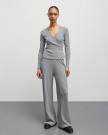 Mads Nørgaard 2x2 Cotton Stripe Susi Long Sleeve Top Parisian Night Vanilla Ice thumbnail