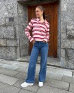 Crãs Allycras Blouse Pink Bordeaux Stripe  thumbnail