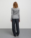 Mads Nørgaard 2x2 Cotton Stripe Tuba Tee Long Sleeve Parisian Night/Vanilla Ice thumbnail