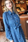 Crãs Selenacras Dress Light Blue Denim With Pearls thumbnail