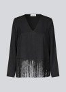 Modström KylerMD Long Sleeve Fringe Top Black thumbnail