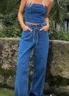 Modström IsoldeMD Soild Pants Distressed Blue Denim thumbnail