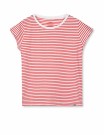 Mads Nørgaard Organic Jersey Stripe Teasy Tee Cotton Fiery Red Brilliant White thumbnail
