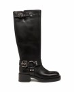 Pavement Tamera Long Biker Boots Black Leather  thumbnail