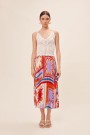 Suncoo Paris Farah Graphic print pleated midi skirt thumbnail