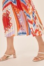 Suncoo Paris Farah Graphic print pleated midi skirt thumbnail