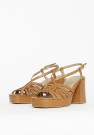 Bukela Medina Platform Heel Sandal Cognac Leather thumbnail