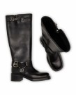 Pavement Tamera Long Biker Boots Black Leather  thumbnail