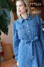 Crãs Selenacras Dress Light Blue Denim With Pearls thumbnail