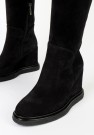 Bukela London Long Wedge Boots Black Suede thumbnail