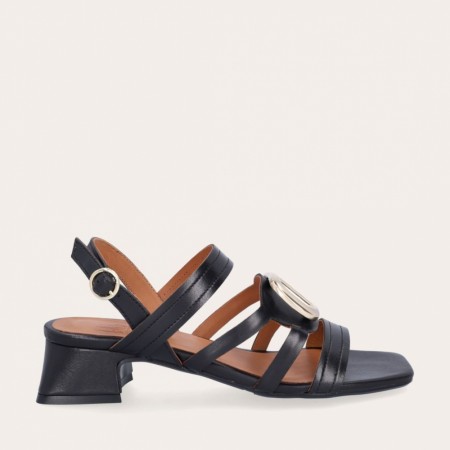Billi Bi A6540 Black Nappa Leather Heel Sandal