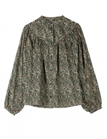 APOF Amelia Shirt Green Flower Print Marguerite Blouse